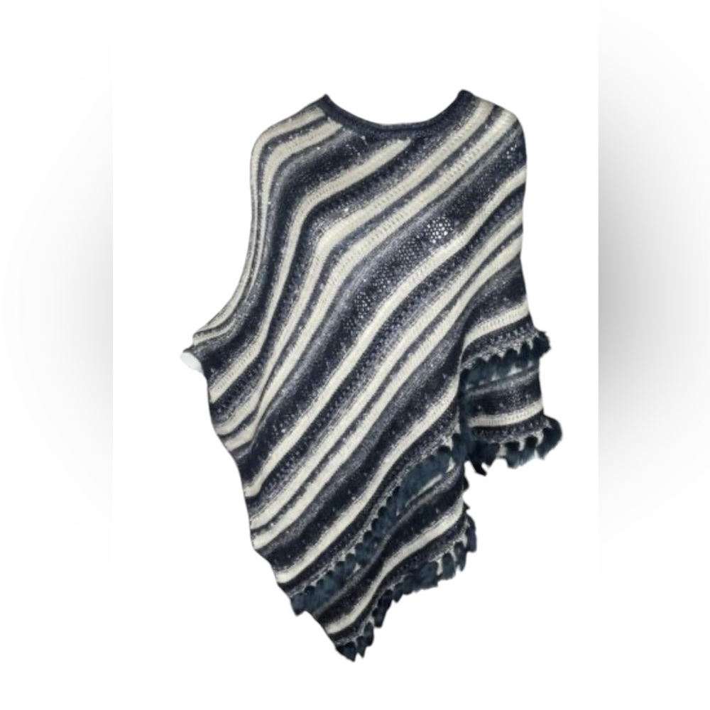 Chicos blue and white poncho.